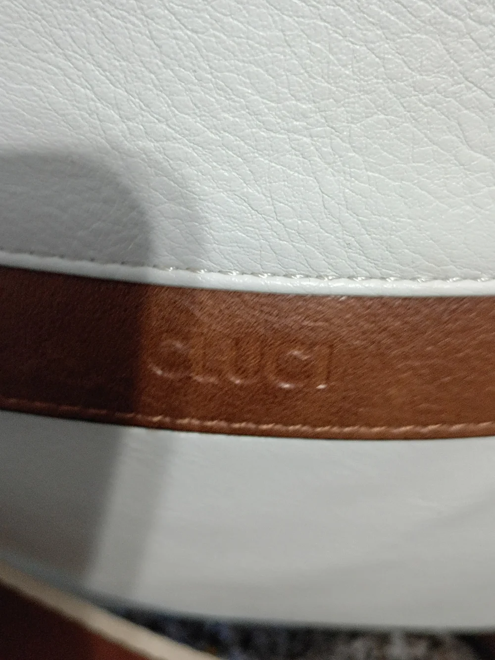 Cluci  White and Brown Leather Backpack Tote